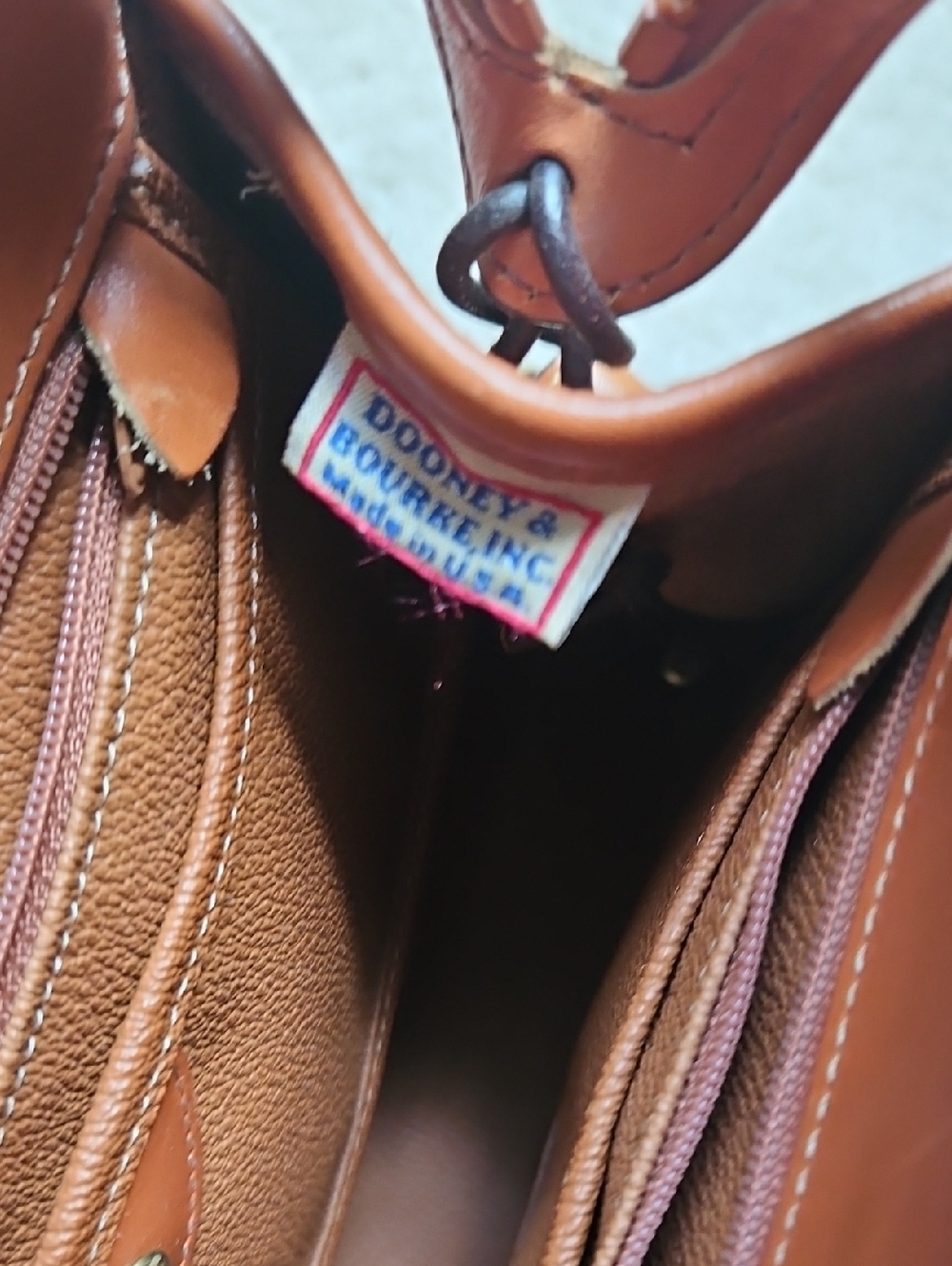 Dooney & Bourke Pebbled Leather Satchel in Cognac - Picture 8 of 10